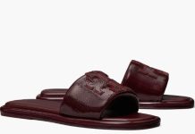 【折后$96 包邮】Tory Burch Double-T Sport 女士双T Logo真皮平底拖鞋