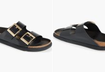 【折后低至$79.2 包邮】Birkenstock Arizona Droplet Buckle 女士真皮双搭扣软木凉拖鞋 三色选