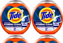 【折后$32.51 Prime包邮】Tide 汰渍深层洁净洗衣凝珠 25颗×4盒 共100颗