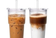 【折后$7.19 Prime包邮】20oz玻璃带盖吸管杯 2个!